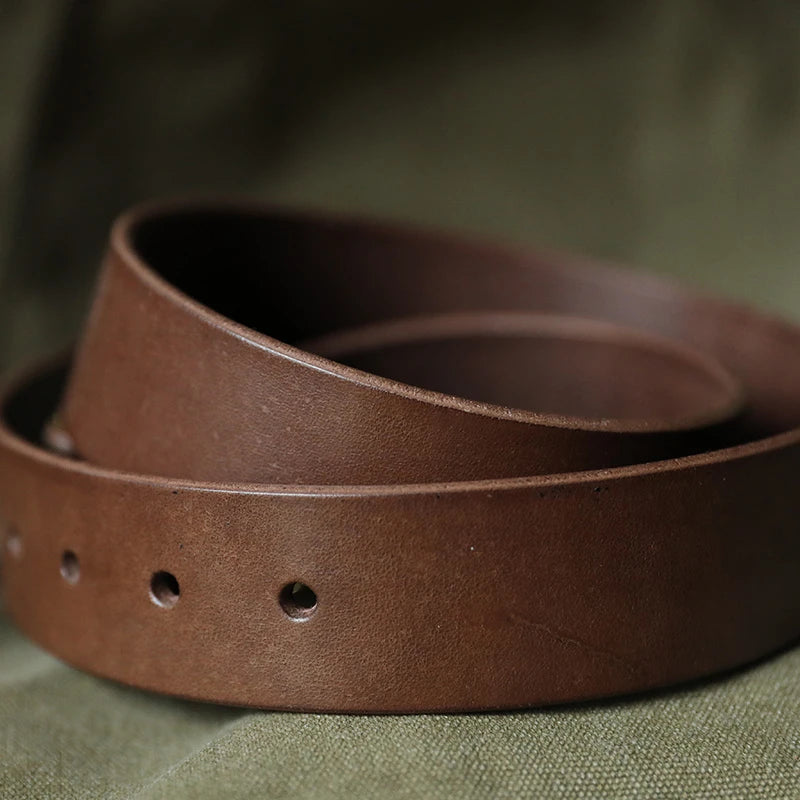 黄铜扣头层真皮男士腰带复古休闲